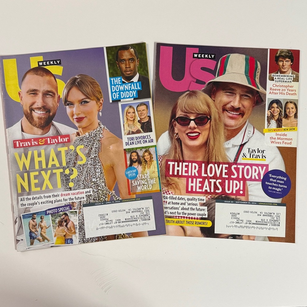 Taylor Swift and Travis Us Magazines set of 2